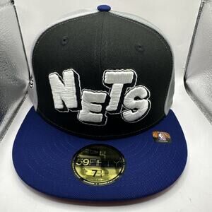 New Era New York Nets Logo 59FIFTY Fitted Hat Size: 7 1/4
